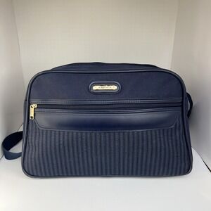 Jaguar Navy 16" Weekender Carry On Single Compartment Luggage Gym Bag VINTAGE